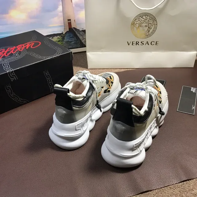 Versace Chain Reaction Multicolor Greca Print Chunky Sneakers 3