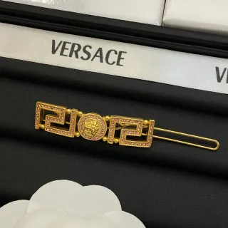 Versace Greca Odissea गुलाबी क्रिस्टल गोल्ड टोन बाल ब्रोच