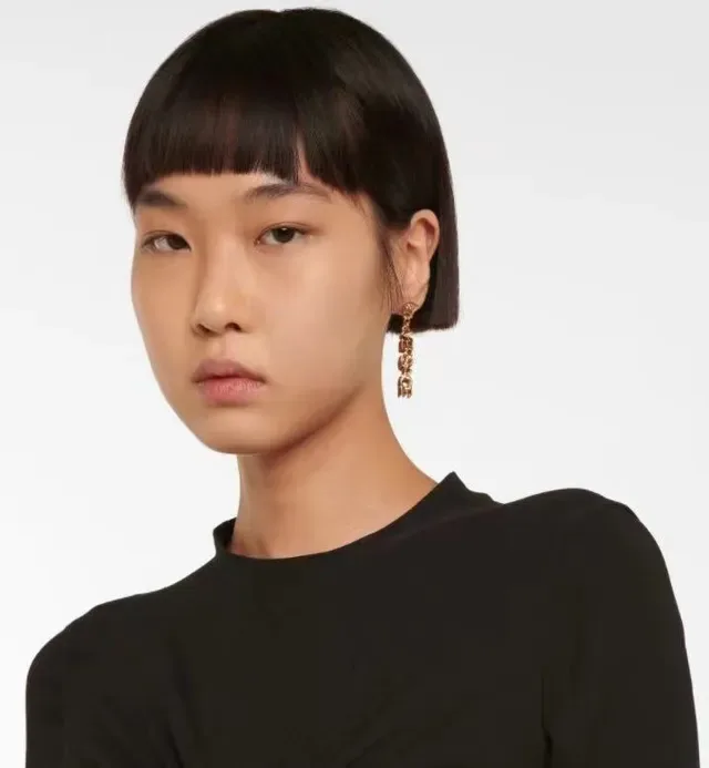 Versace Logotype Lion Head Dangle Earrings 2