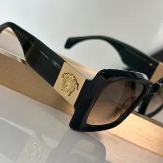 Versace Medusa 方形 黑金 太阳镜