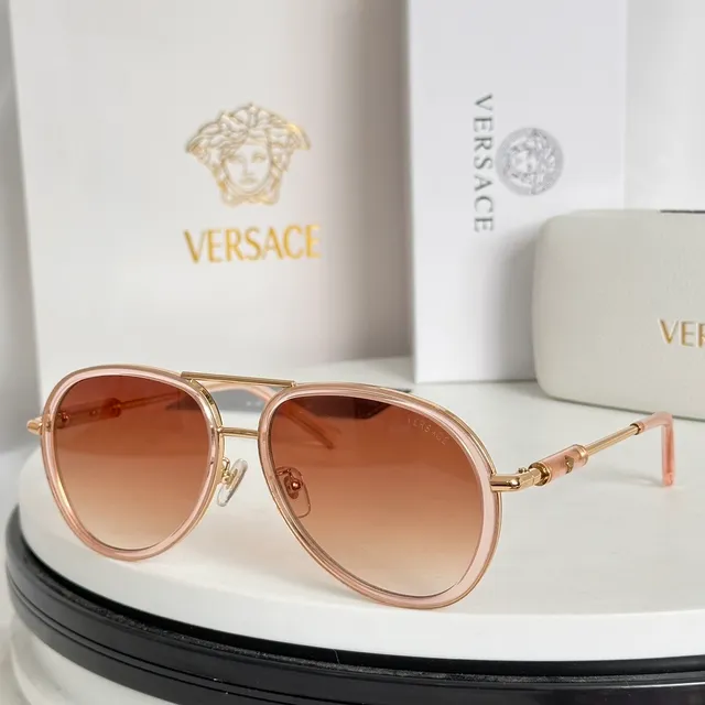 Versace Odissea Black Gold Aviator-Inspired Double Bridge Optical Glasses 7