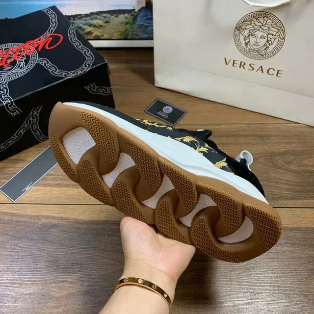 Versace Odissea Black Gold Baroque Print Lifestyle Sneakers 2