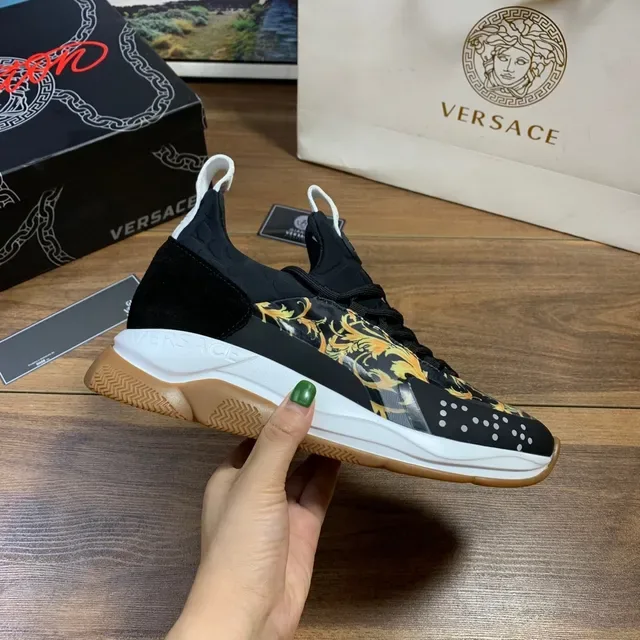 Versace Odissea Black Gold Baroque Print Lifestyle Sneakers 4
