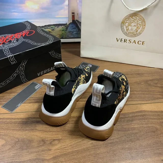 Versace Odissea Black Gold Baroque Print Lifestyle Sneakers 5
