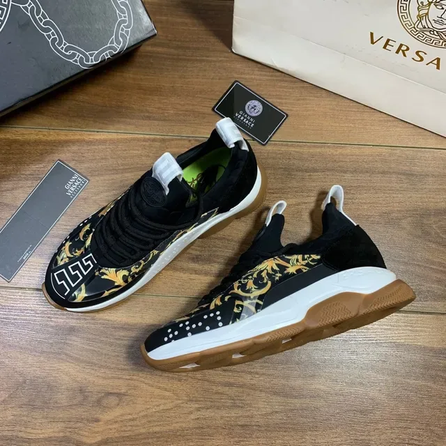 Versace Odissea Black Gold Baroque Print Lifestyle Sneakers 6