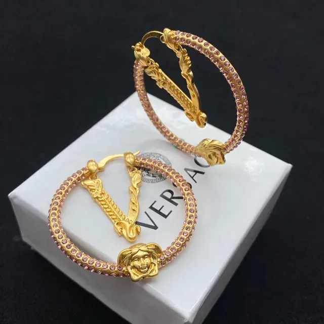 Versace Odissea Dourado Bege Medusa Head Aros com Contas 4