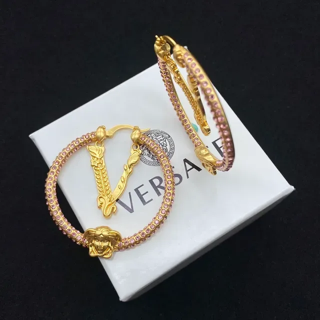 Versace Odissea Dourado Bege Medusa Head Aros com Contas 5