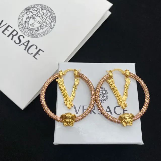 Versace Odissea Dourado Bege Medusa Head Aros com Contas 6