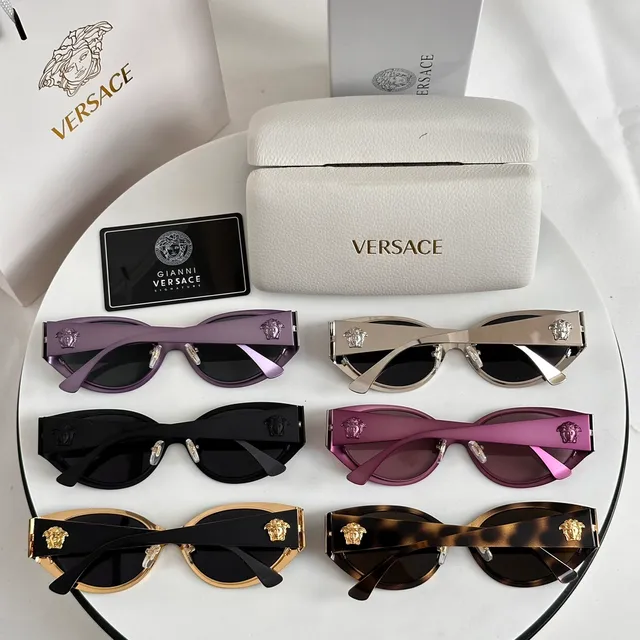 Versace Odissea Lunettes de Soleil en métal argent et or rose 4
