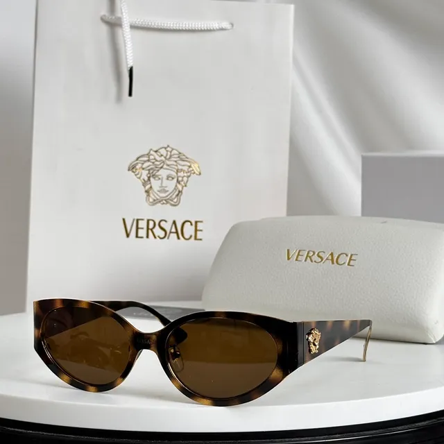 Versace Odissea Lunettes de Soleil en métal argent et or rose 6