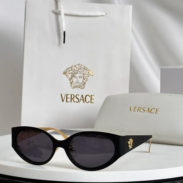 Versace Odissea Lunettes de Soleil en métal argent et or rose 8