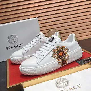 Versace Odissea সাদা ব্যারোক প্রিন্ট লাইফস্টাইল স্নিকার্স