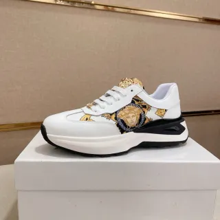 Versace 白金 Medusa-Print 侧面板 巴洛克装饰 厚底运动鞋