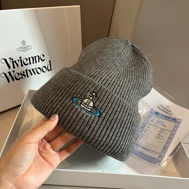 Vivienne Westwood Gris Bleu Tricot côté ourlet replié Bérêt 9
