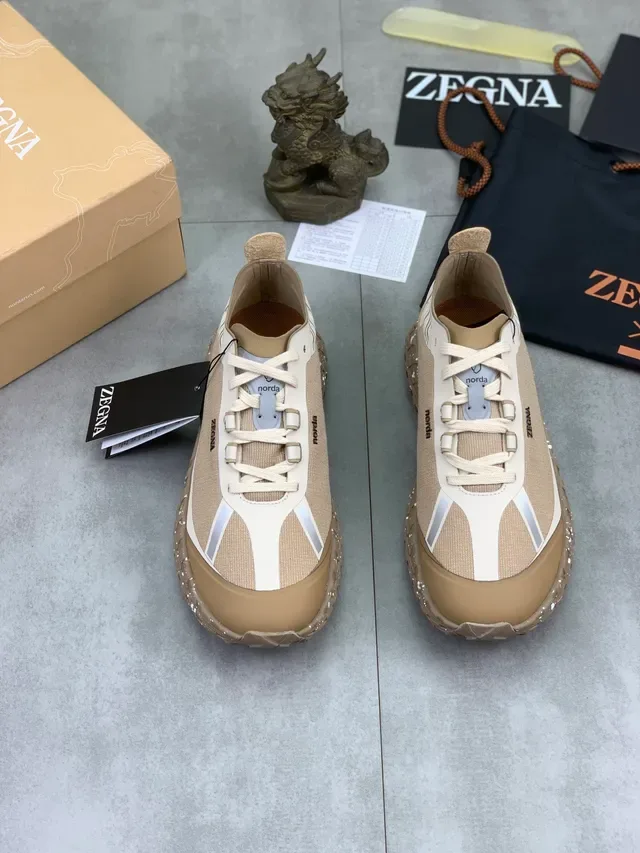 Zegna x Norda Beige and Cream Lifestyle Sneakers 4