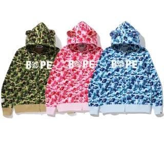 A Bathing Ape ABC Camo Bear-Ear Hoodie