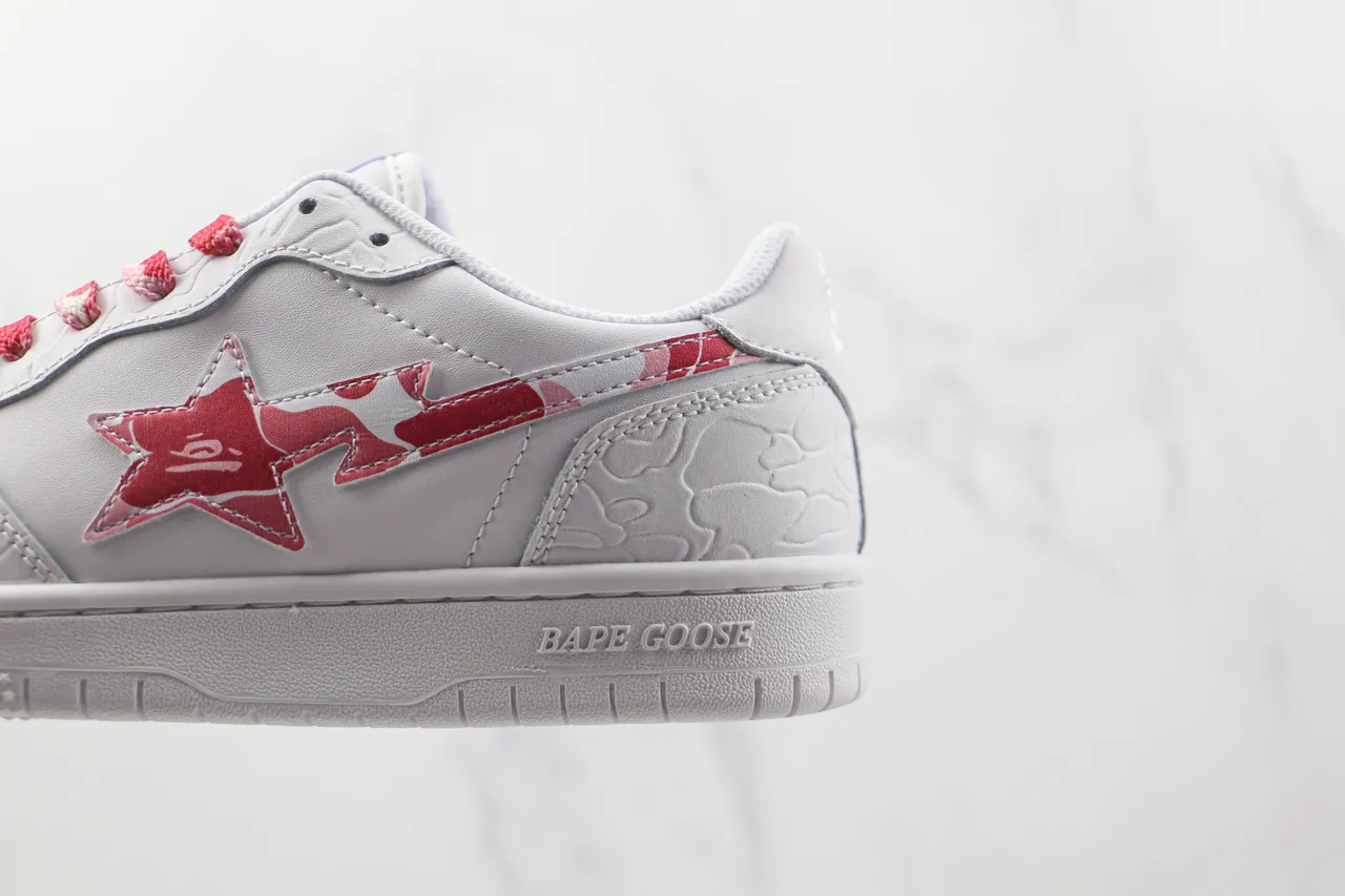 A Bathing Ape BAPE GOOSE blanco rosa estrella zapatillas lifestyle 7
