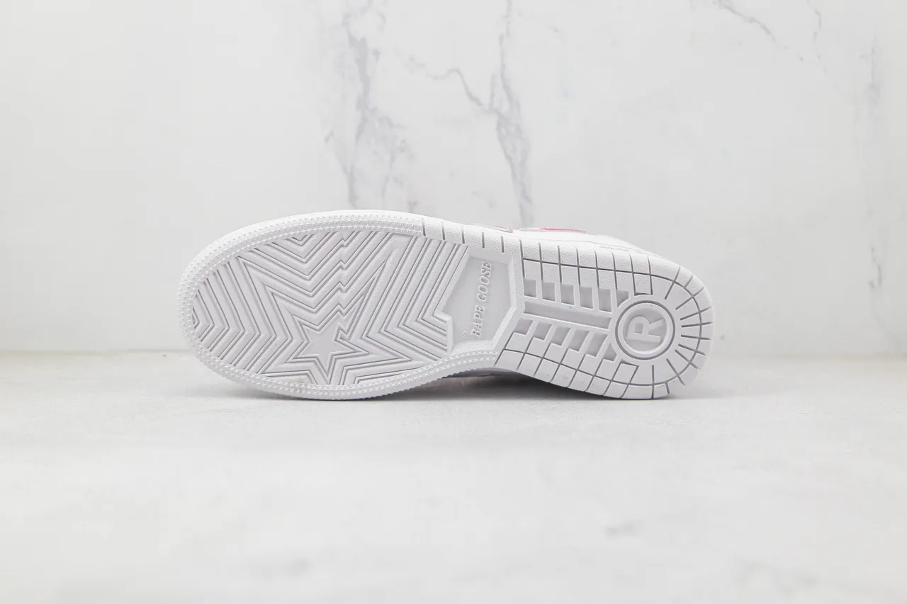 A Bathing Ape BAPE GOOSE blanco rosa estrella zapatillas lifestyle 8
