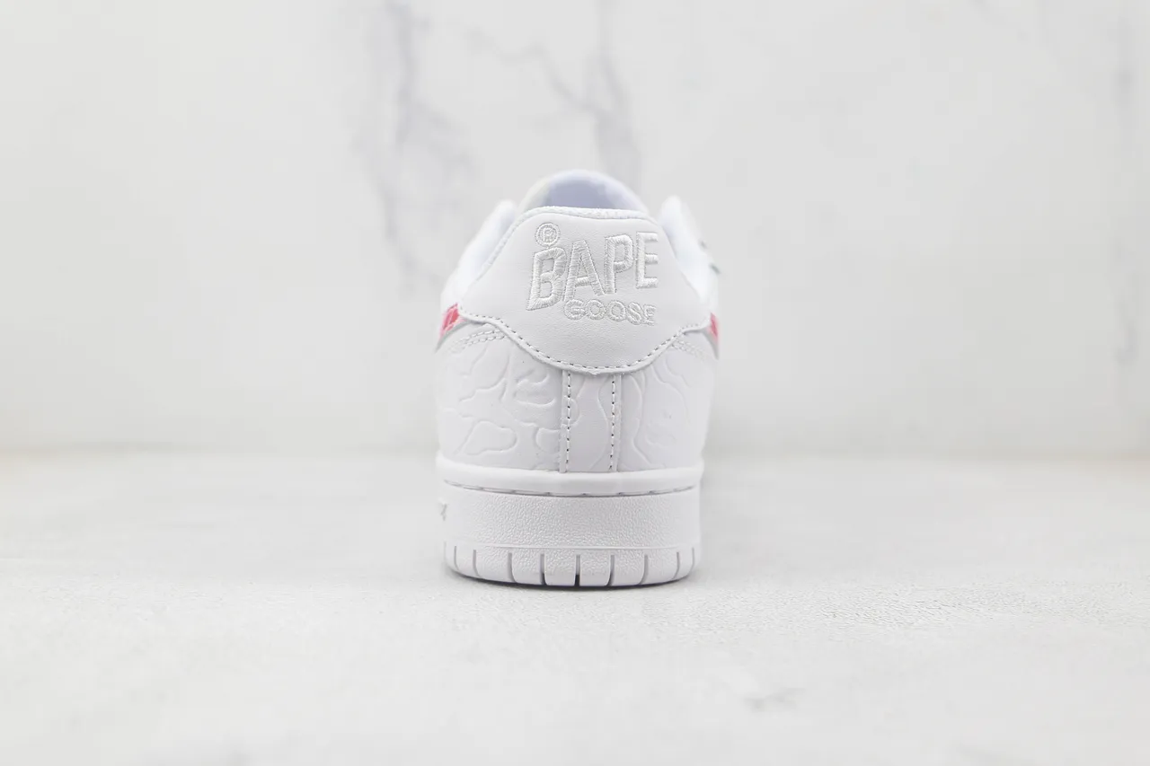 A Bathing Ape BAPE GOOSE blanco rosa estrella zapatillas lifestyle 9