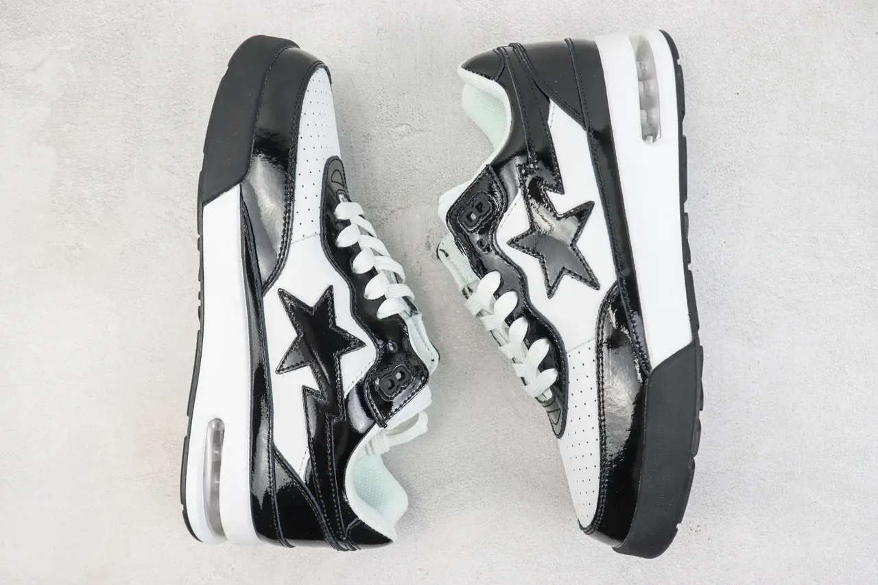 A Bathing Ape BAPE STA Air Black White أحذية رياضية أسلوب حياة 2