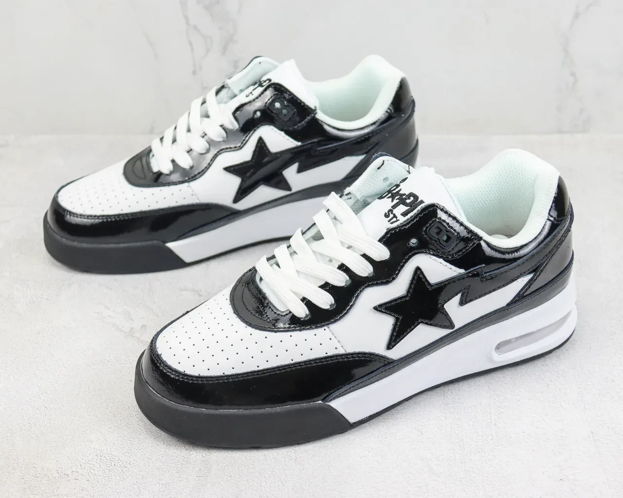 A Bathing Ape BAPE STA Air Black White أحذية رياضية أسلوب حياة 4