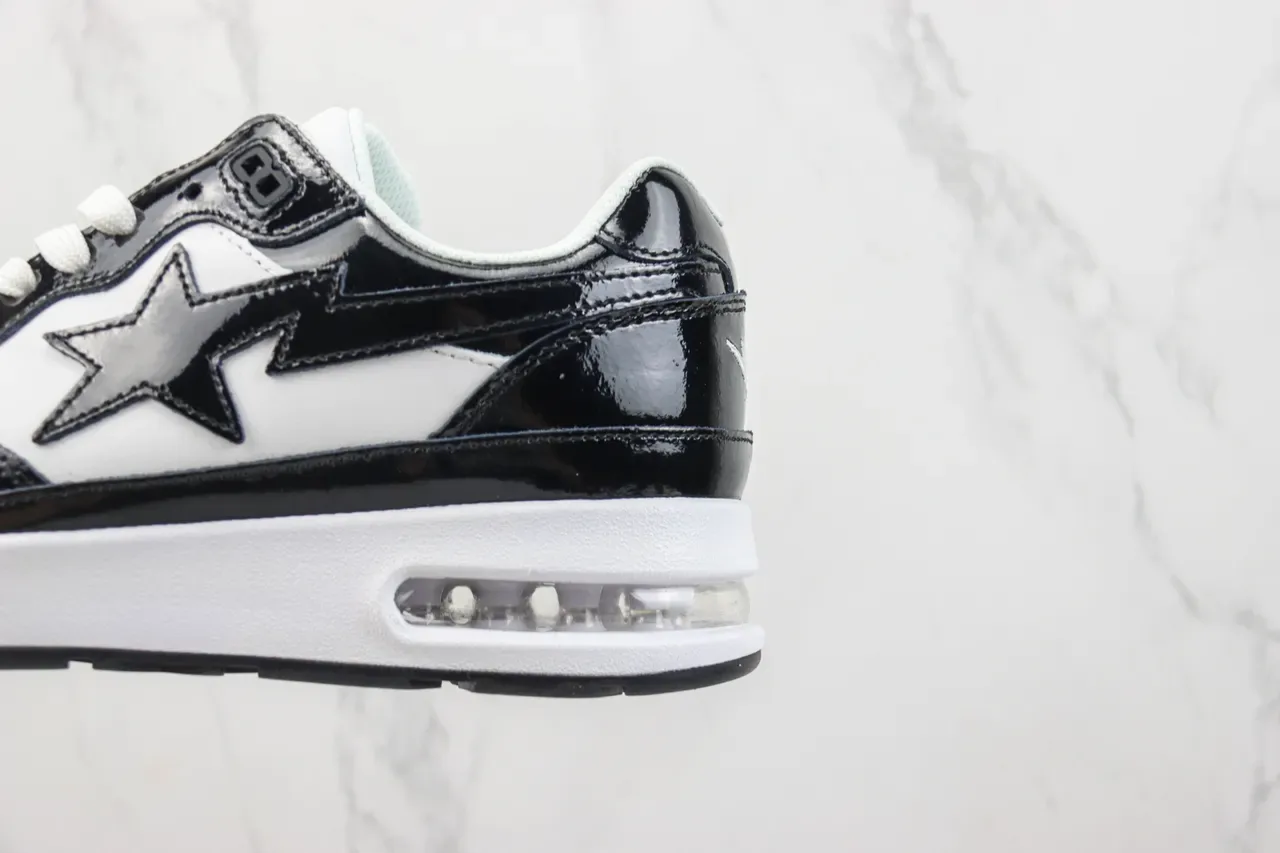 A Bathing Ape BAPE STA Air Black White أحذية رياضية أسلوب حياة 7