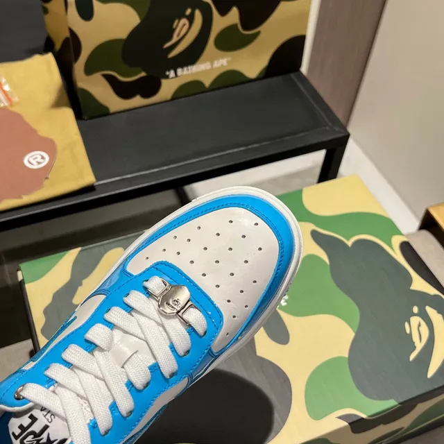 A Bathing Ape BAPE STA নীল এবং সাদা তারকা লোগো লাইফস্টাইল স্নিকার্স 4