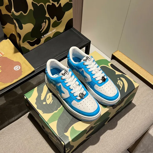 A Bathing Ape BAPE STA নীল এবং সাদা তারকা লোগো লাইফস্টাইল স্নিকার্স 5