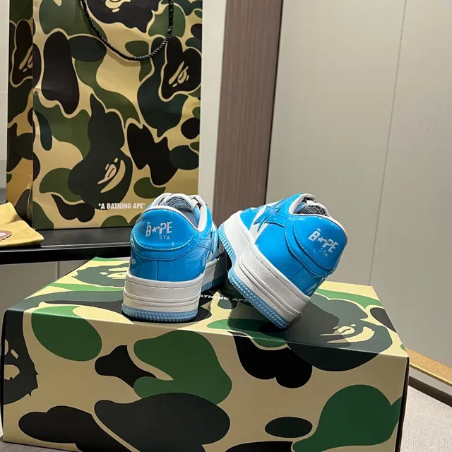 A Bathing Ape BAPE STA নীল এবং সাদা তারকা লোগো লাইফস্টাইল স্নিকার্স 6