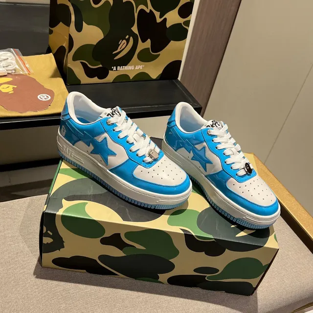 A Bathing Ape BAPE STA নীল এবং সাদা তারকা লোগো লাইফস্টাইল স্নিকার্স 7