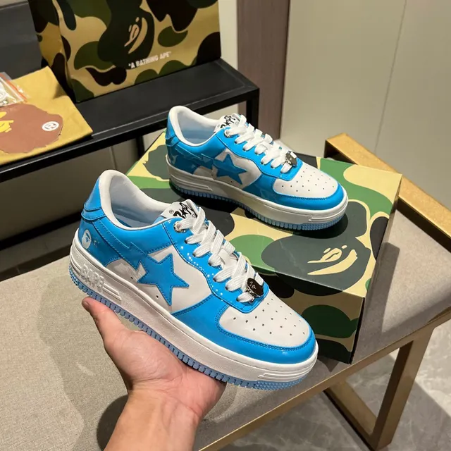 A Bathing Ape BAPE STA নীল এবং সাদা তারকা লোগো লাইফস্টাইল স্নিকার্স 9