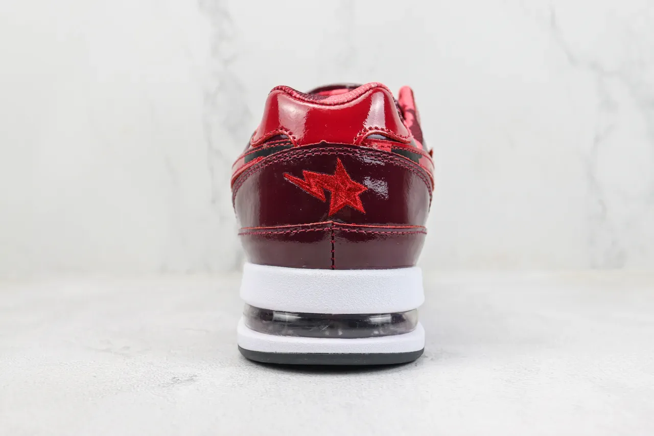 A Bathing Ape BAPE STA Glossy Red Burgundy Lifestyle Sneakers 9