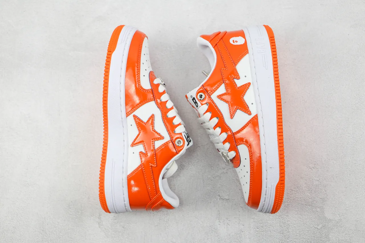 A Bathing Ape BAPE STA أحذية رياضية لايفستايل برتقالي وأبيض 2
