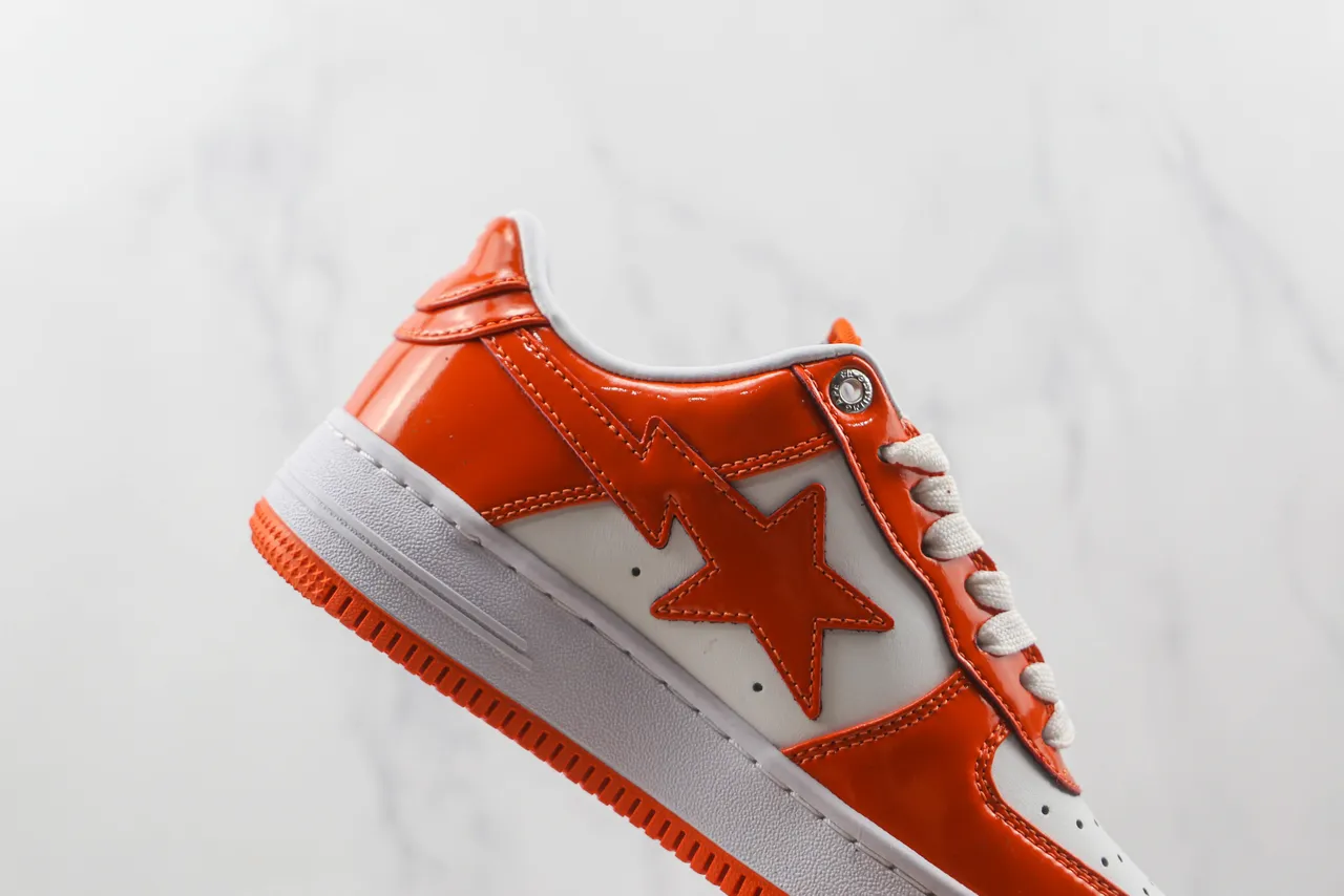 A Bathing Ape BAPE STA أحذية رياضية لايفستايل برتقالي وأبيض 5