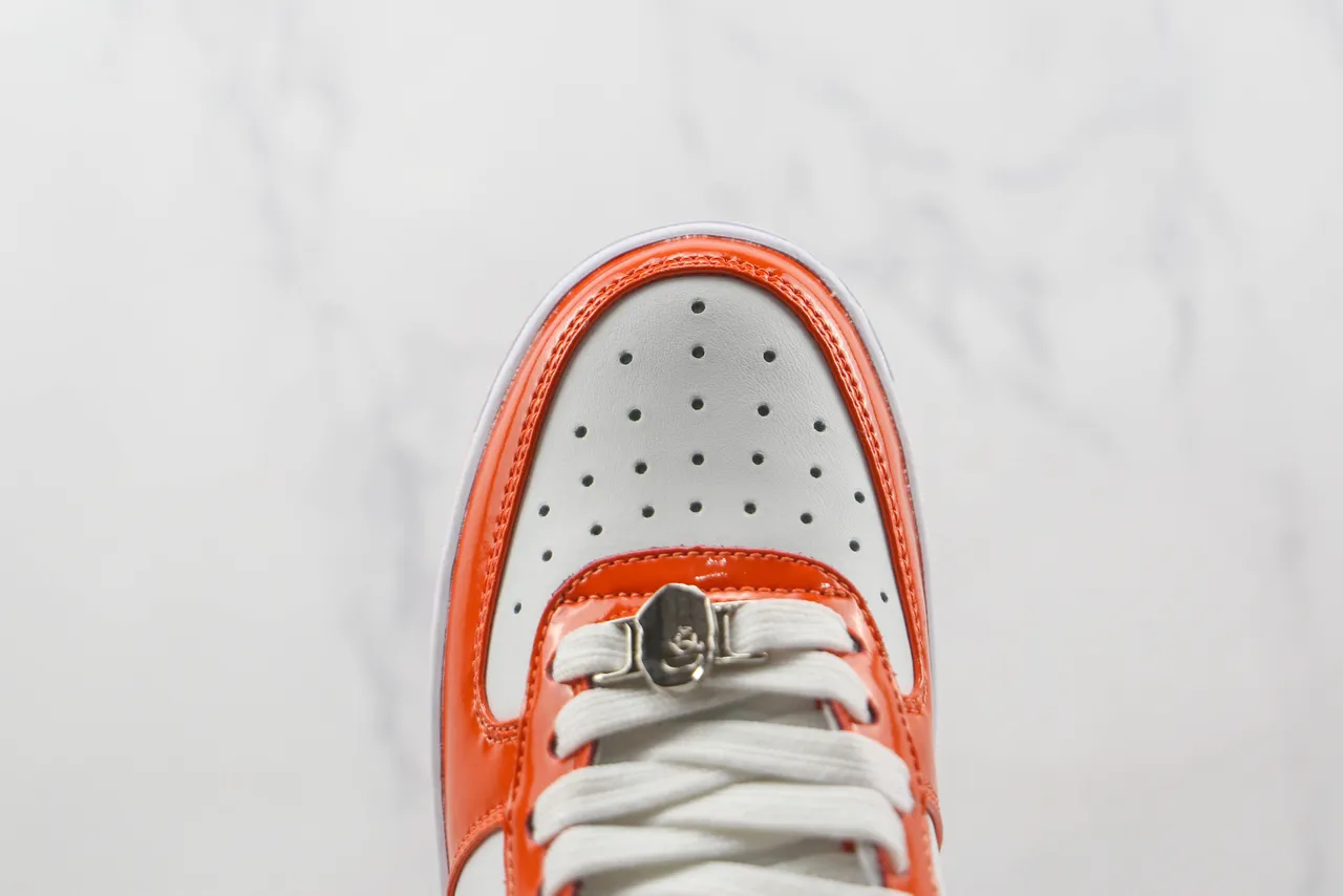 A Bathing Ape BAPE STA أحذية رياضية لايفستايل برتقالي وأبيض 6