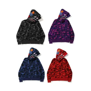 A Bathing Ape Shark Black Gray Full-Zip Hood Hoodie