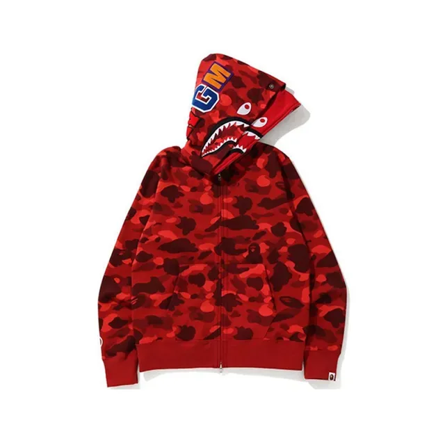A Bathing Ape Shark काला भूरा फुल जिप हूडी 3