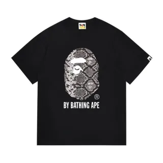 تي شيرت جرافيك A Bathing Ape رأس القرد بنقشة جلد الثعبان