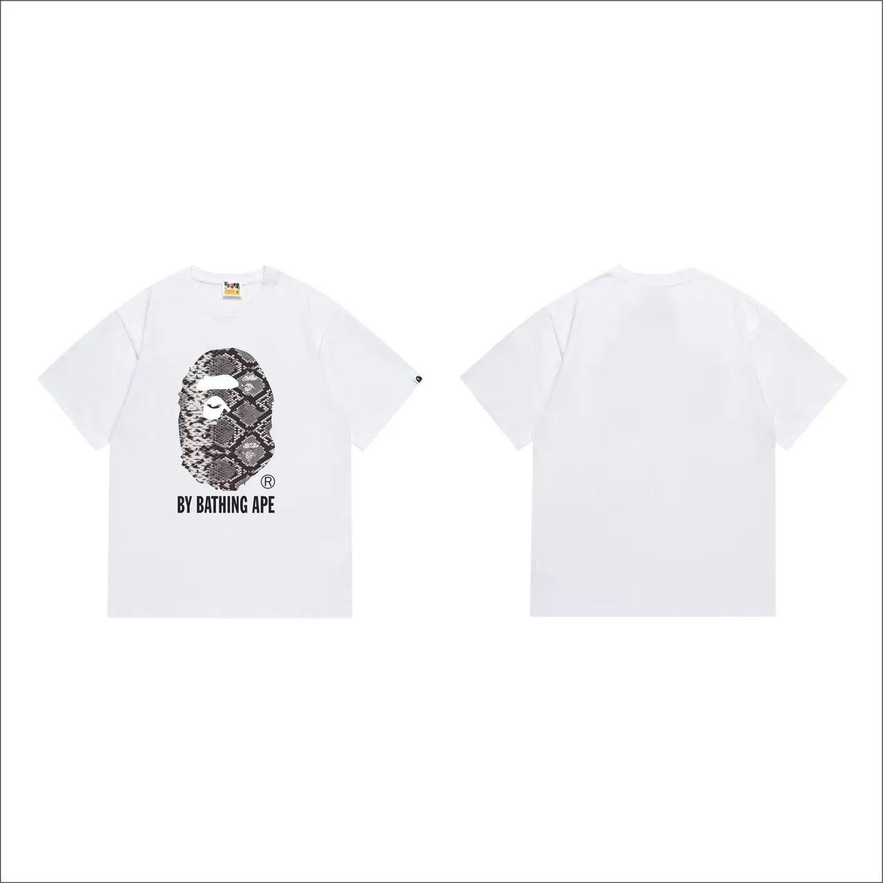 تي شيرت جرافيك A Bathing Ape رأس القرد بنقشة جلد الثعبان 2