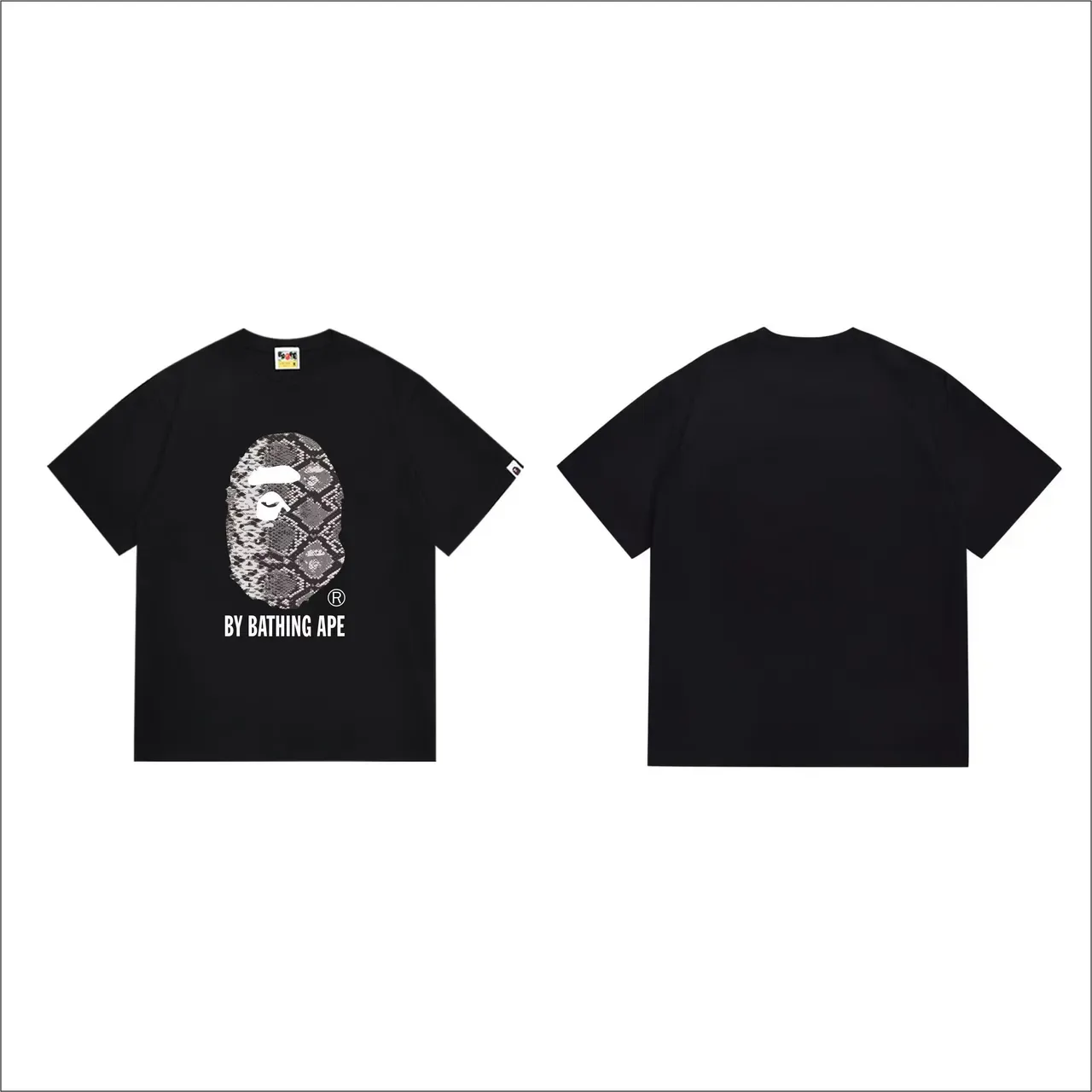 تي شيرت جرافيك A Bathing Ape رأس القرد بنقشة جلد الثعبان 5