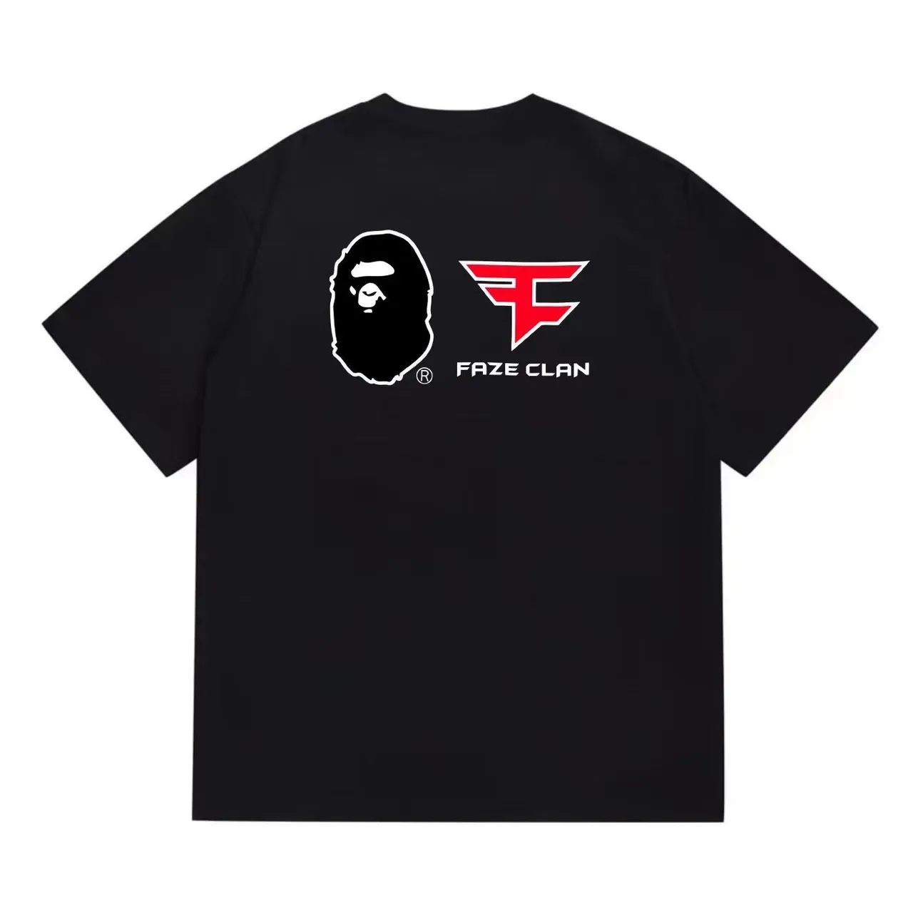 Camiseta negra con estampado gráfico A Bathing Ape x FaZe Clan 5