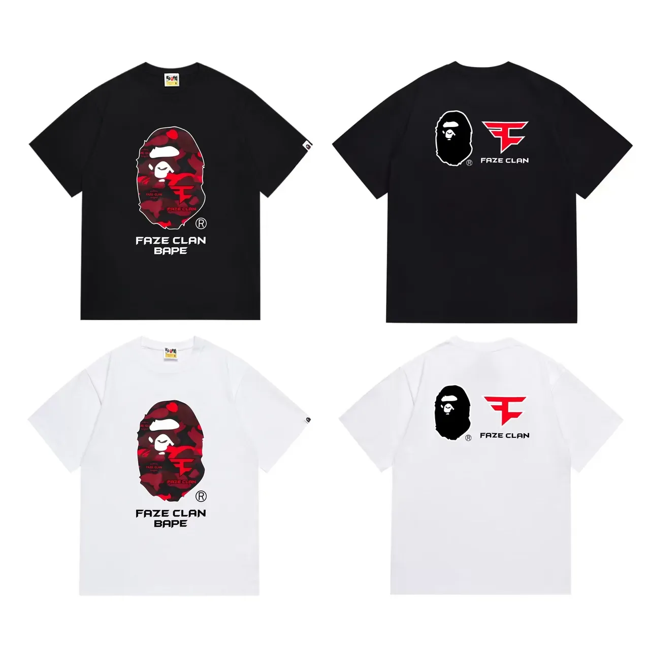 Camiseta negra con estampado gráfico A Bathing Ape x FaZe Clan 6