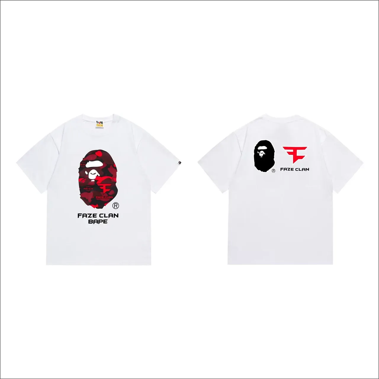 Camiseta negra con estampado gráfico A Bathing Ape x FaZe Clan 7