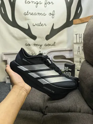 Adidas Adizero Evo SL 2 Off-White and Red Tênis de corrida 5