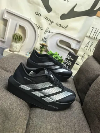 Adidas Adizero Evo SL 2 Off-White and Red Tênis de corrida 9