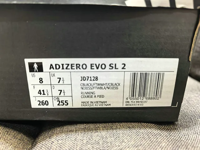 Adidas Adizero Evo SL 2 Off-White and Red Tênis de corrida 22