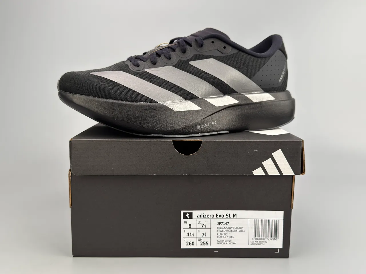 Adidas Adizero Evo SL Negro Metálico Plata Zapatillas de correr 2