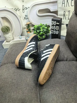 Adidas Beige Marron Tissu Tissé Partie Supérieure Cuir Surimpressions Sneakers Lifestyle 16