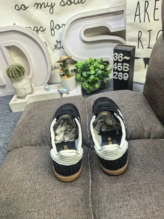 Adidas Beige Marron Tissu Tissé Partie Supérieure Cuir Surimpressions Sneakers Lifestyle 18