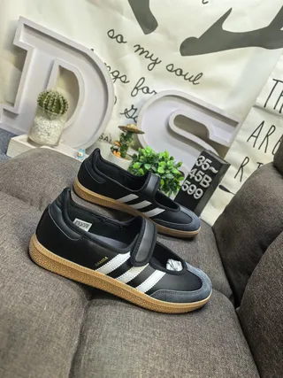 Adidas Black Gray Laceless Mary Jane Hook-and-Loop Strap Lifestyle Sneakers 9